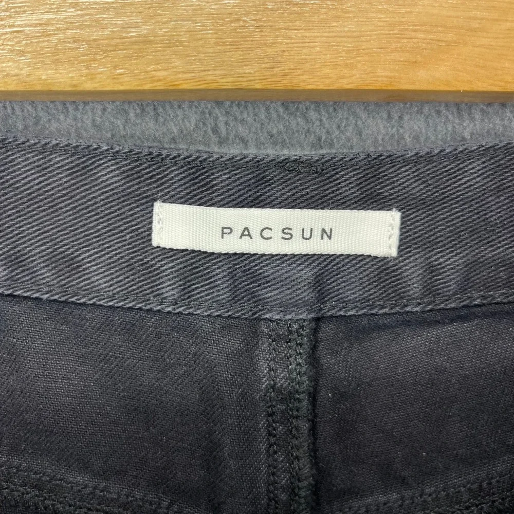PacSun Denim Shorts Womens 25 Black High Rise Festival Distressed Frayed Hem
